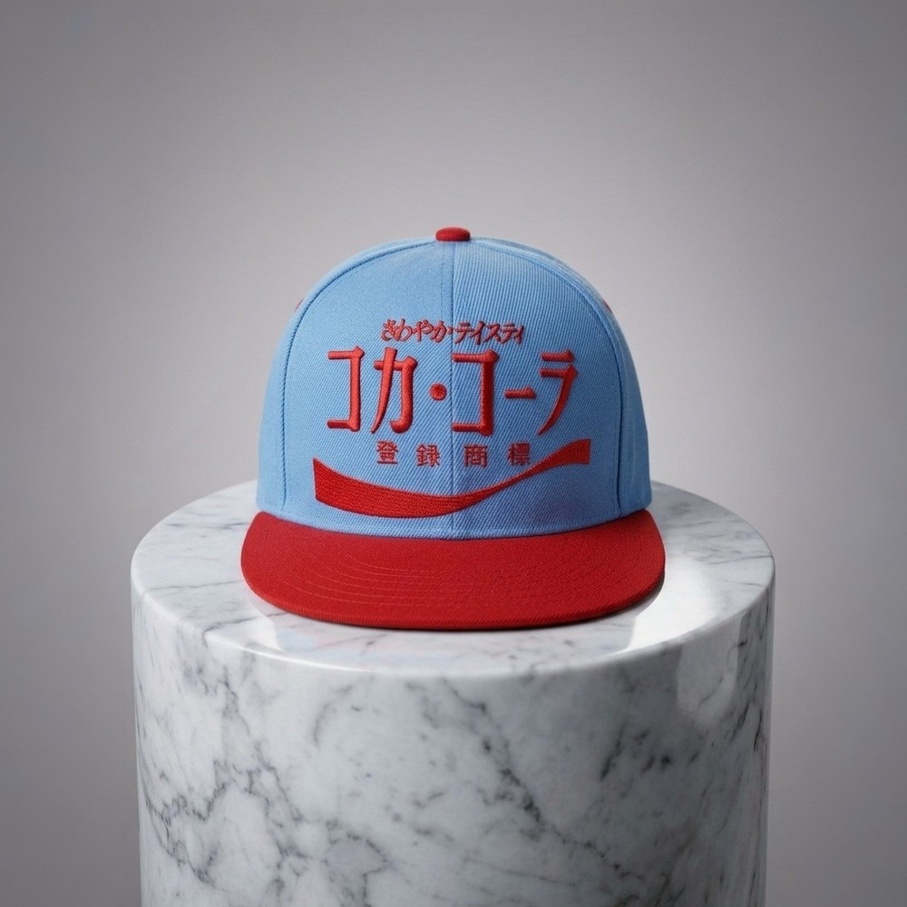 Coca-Cola Japanese Snapback Hat Blue Red Katakana Sawayaka Tasty Coke Cap 2014